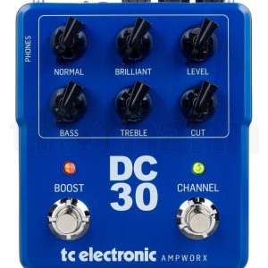 TC Electronics DC30 PREAMP фронтальний вид", "DC30 PREAMP підключення до гітари
